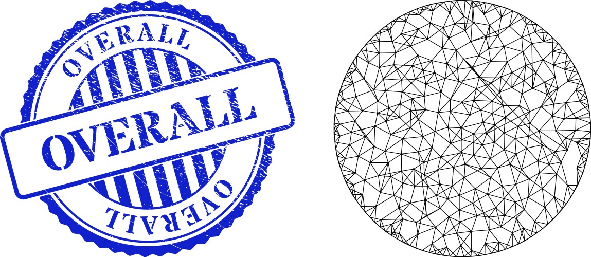 Scratched overall seal and net circle web mesh vector image