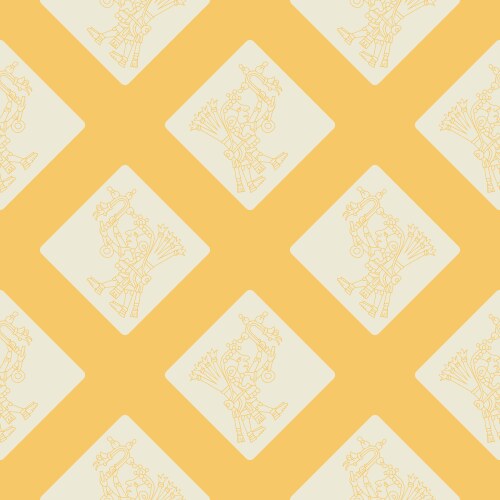 Seamless pattern with symbols from aztec codices vektorbild