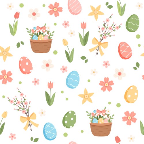 Happy easter set of design elements Royalty Free Vector