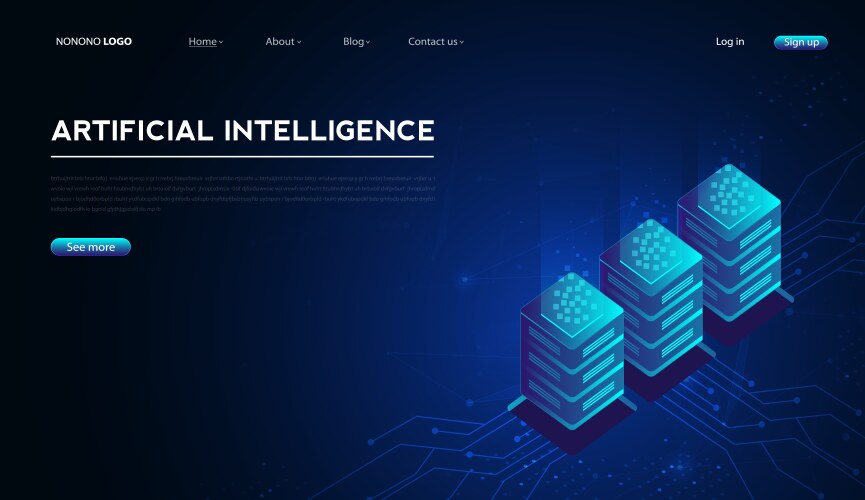 Artificial intelligence machine learning ai data vector image
