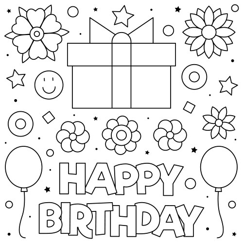 Merry christmas coloring page black and white Vector Image