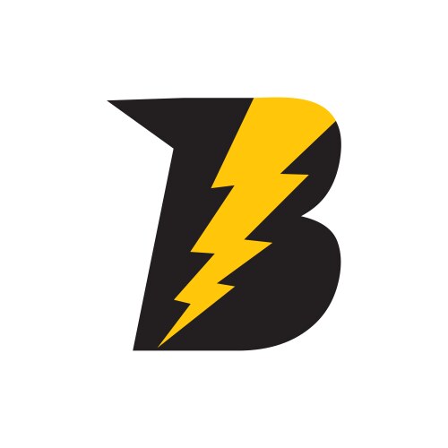 Letter r thunder energy symbol logo Royalty Free Vector