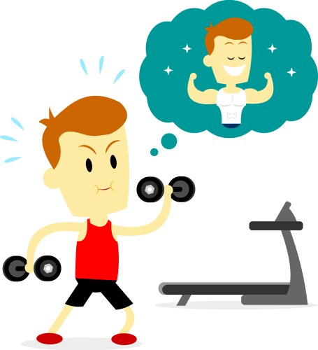 Man doing a workout routine to make good shape vector image