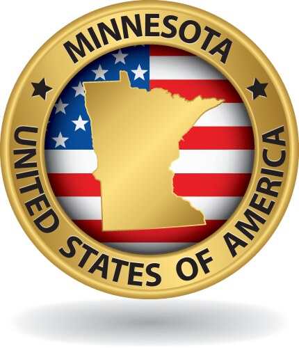 Minnesota State Gold Label Vector Image