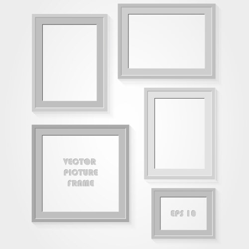 Photo frame with shadow on a grey wall vector image