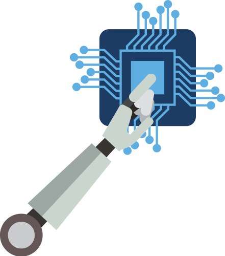 Processor circuit with robot hand vector image