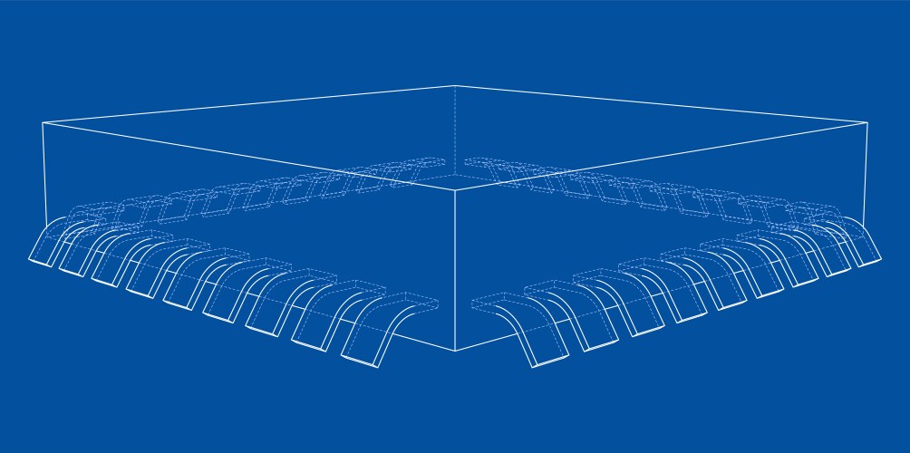 3d microchip rendering vector image