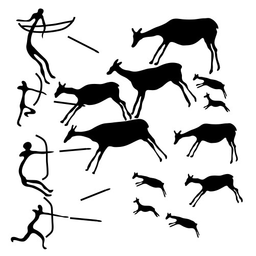 Background with a petroglyphic ancient fresco abou Vector Image