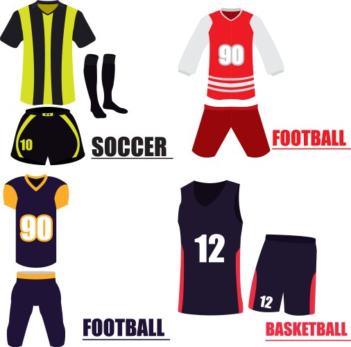 Set of sport uniforms Vector Image
