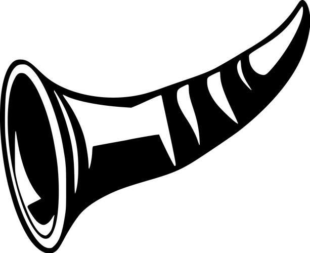 Shofar Horn Silhouette Vector Image