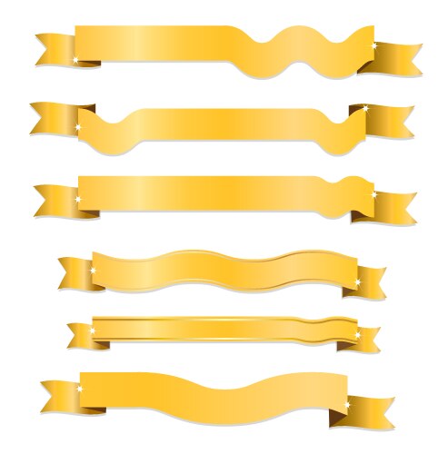 Golden luxury ribbons set design elements – Royalty-Free Vector ...