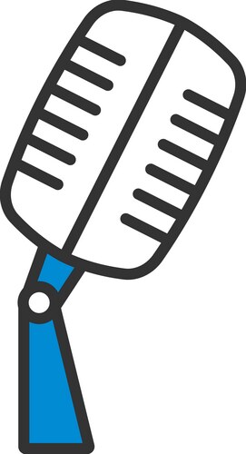 Microphone on stand icon simple style Royalty Free Vector