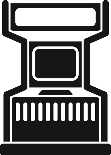 Retro arcade game machine with screen and joystick vector image