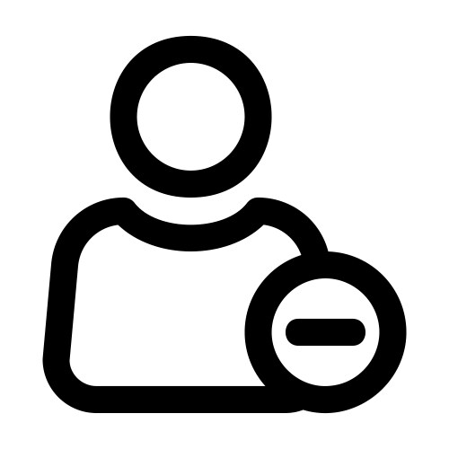 Delete user icon in line style for any projects vector image