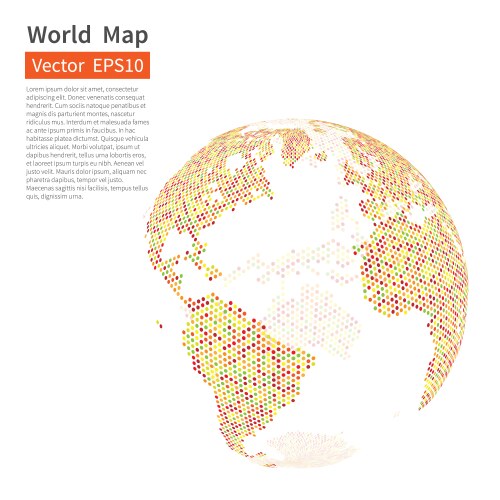 Dotted world map background earth globe Royalty Free Vector