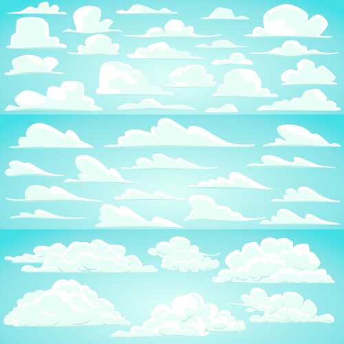 collection of cartoon clouds vector