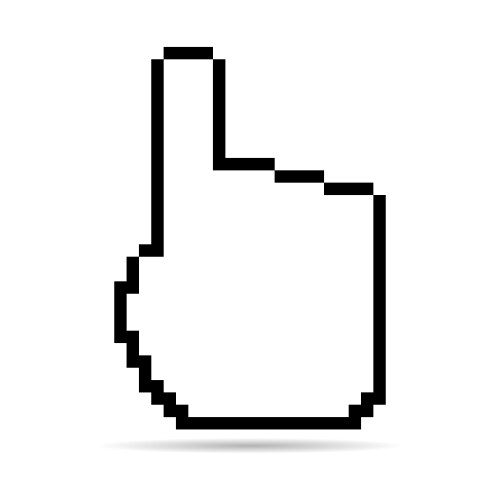 Mouse cursor pixel shadow icon web click symbol vector image