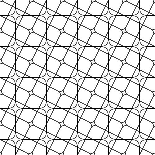 Seamless monochrome angular curved grid pattern vector image