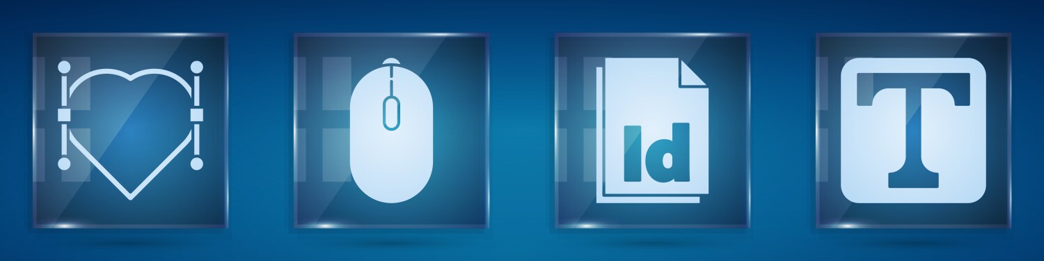 Set heart with bezier curve computer mouse id vector image