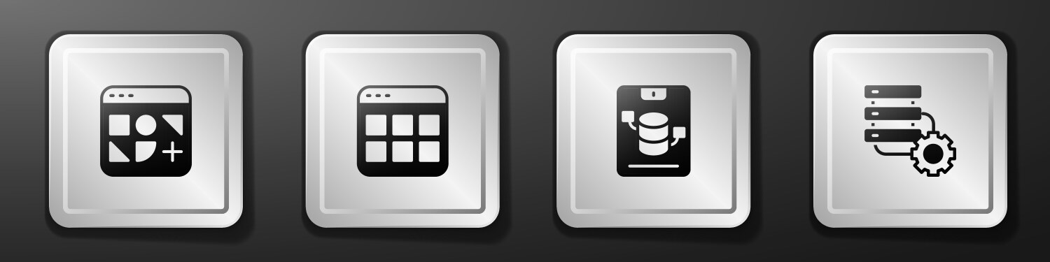 Set different files browser server data web vector image