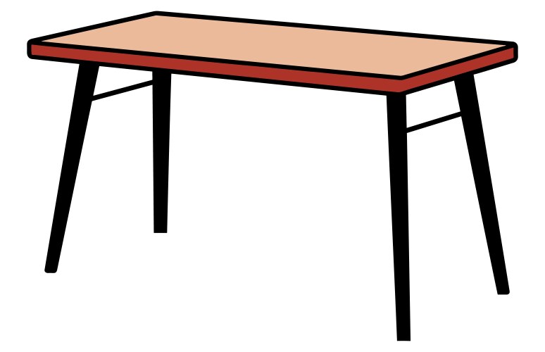 wooden table isolated vector