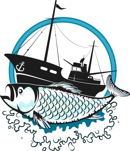 Fishing frame Royalty Free Vector Image - VectorStock