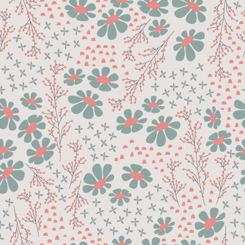 Hand drawn flower seamless pattern colorful Vector Image