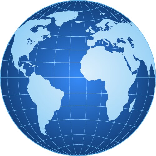 Blue Planet Globe Vector Image