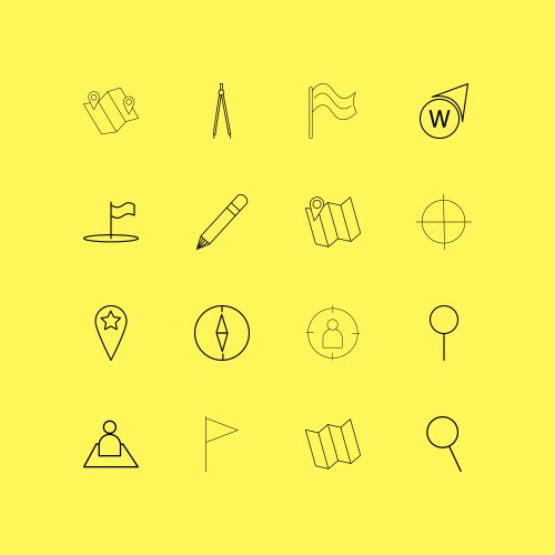 Map and navigation linear icon set simple outline vektorbild