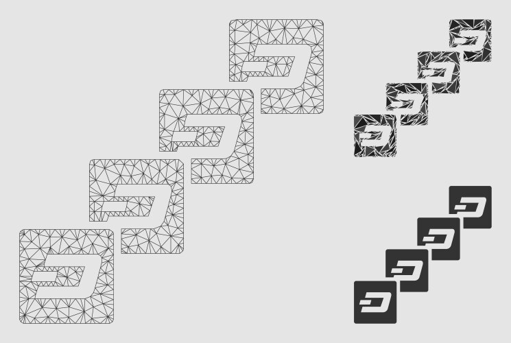 Dash block chain mesh network model vektorbild
