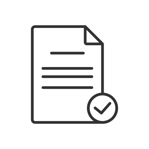 Documents done icon in line design vector image