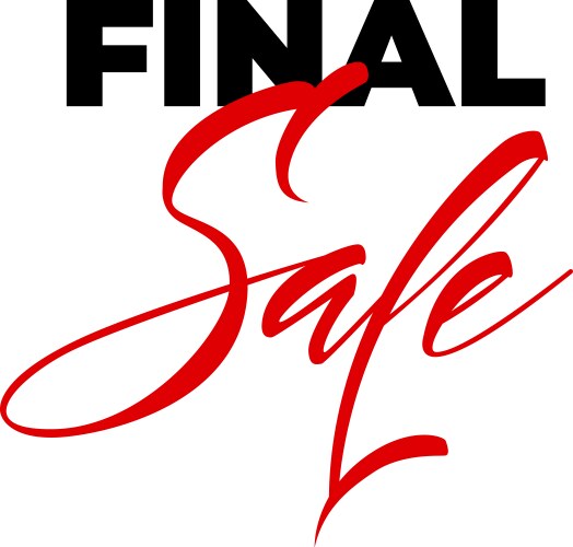 final sale lettering the design vector image