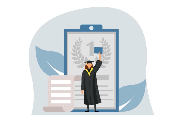 Graduation flat design Royalty Free Vector Image