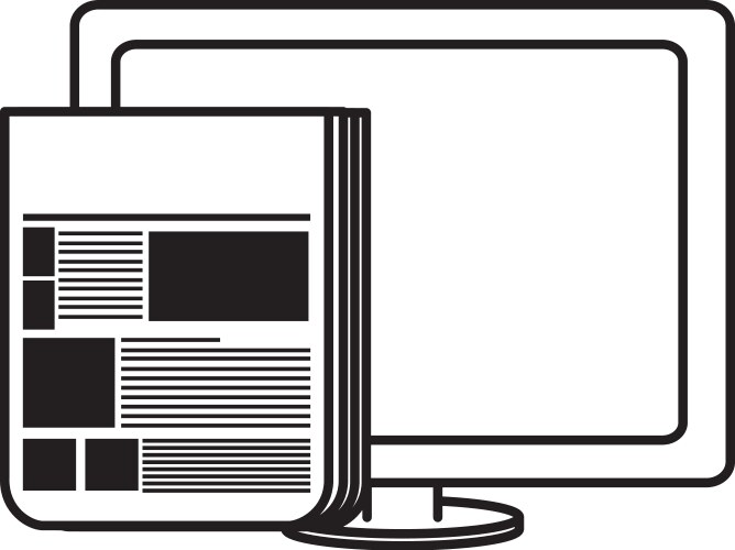 Computer desktop display with documents vector image