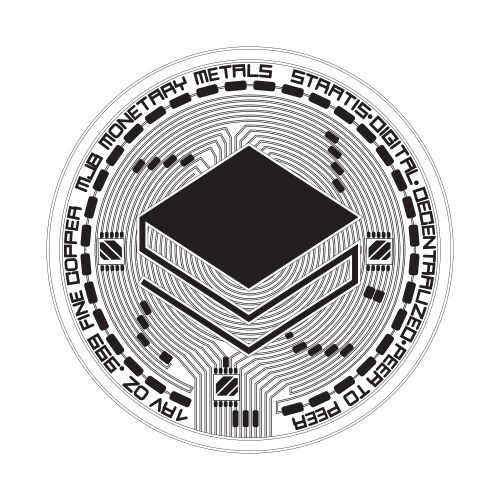 Stratis logo icon strat sign crypto Royalty Free Vector