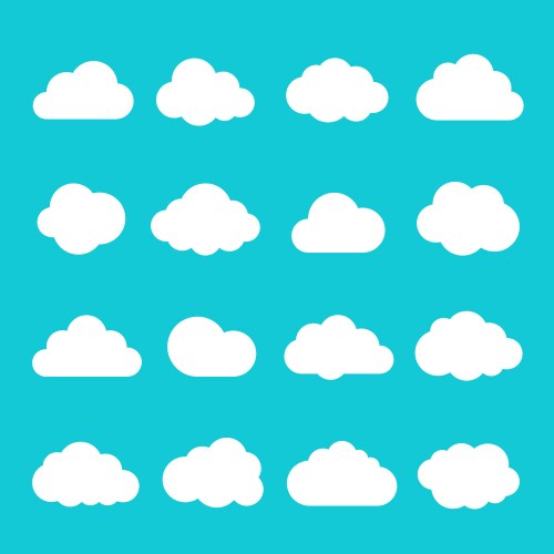 Cloud in sky icons circle set Royalty Free Vector Image