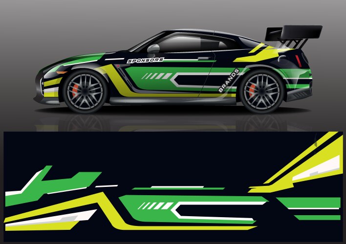 Sport car decal wrap design Vector Image