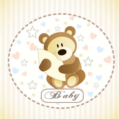 Cute brown bear hiding by blanket Vector Image