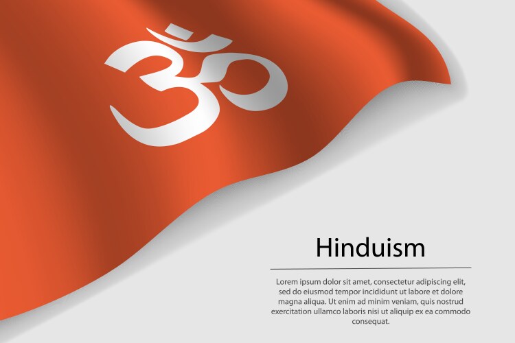 Wave flag of hinduism is a religious symbol vector image