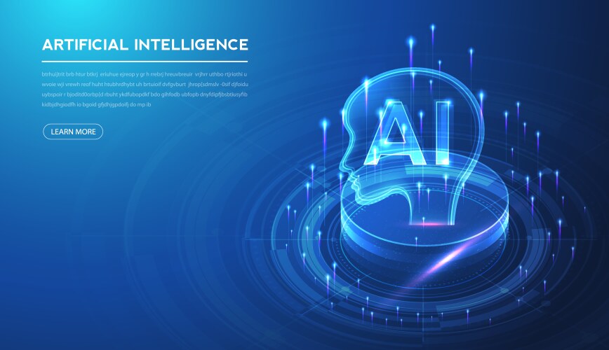 artificial intelligence machine learning ai data vector image