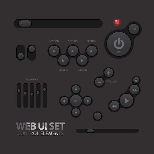 Modern Web UI Buttons & Switches vector image