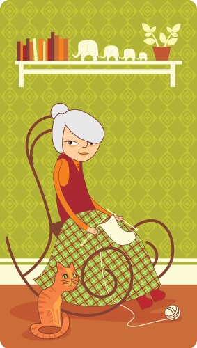 Knitting Old Lady Vector Images (over 220)