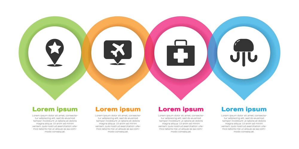 Set map pointer with star speech bubble vector image