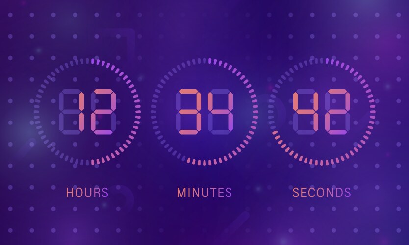 Digital Count Down Timer Display vector image