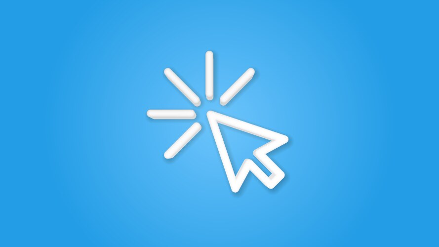 Cursor arrow click 3d realistic line icon vector image