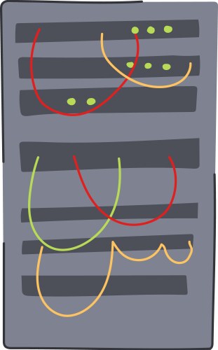 Cloud server rack cartoon Royalty Free Vector Image