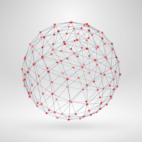 Wireframe polygonal element 3d sphere with lines vector image