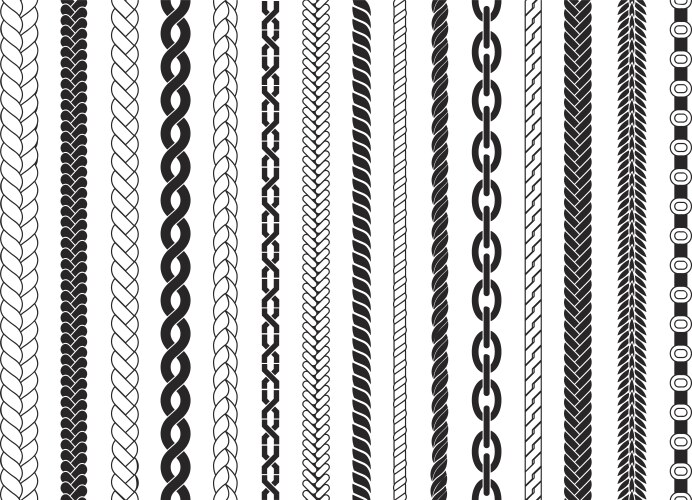 braids seamless pattern braid brushes decorative vector