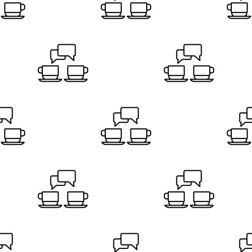 Speech bubbles with two cups seamless pattern vector image