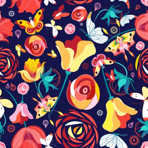 Contrasting night butterflies Royalty Free Vector Image
